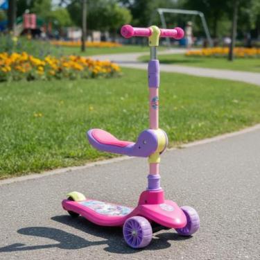 Imagem de Patinete Infantil com Assento Removivel Guidão de Ajuste Brinquedo Cri