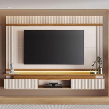 Imagem de Painel para TV Até 75 Polegadas Marataízes 2 Portas Freijó Trend/Off White - Pnr Móveis