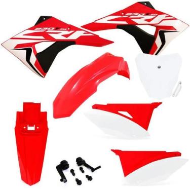 Imagem de Kit Plástico Carenagem Biker Next Crf 230 Com Number Plate e Adesivos,