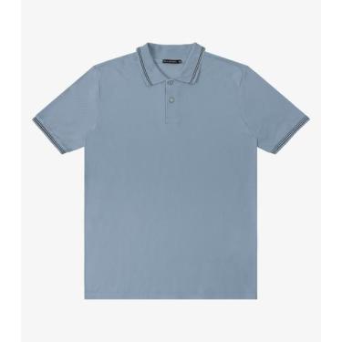 Imagem de Camisa Polo Masculina Piquet Duplo Diametro Azul, M, Azul