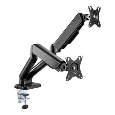 Imagem de Suporte Articulado Para Dois Monitores 17" à 32" Fortrek FK441S, Com Pistão a Gás, Pret...