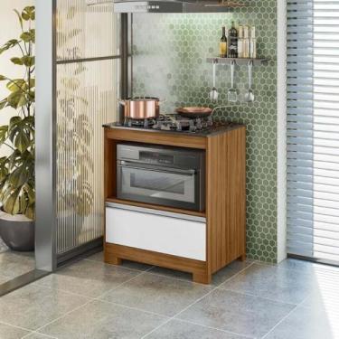 Imagem de Balcão para Cooktop e Forno NT 3110 Freijó Trend e Branco New Notável 
