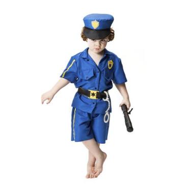 Imagem de Fantasia Infantil Policial Roupa Festa Menino com Acessórios - Fantasi