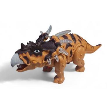 Imagem de Boneco Dinossauro Grande Movimento Som e Luz Triceratops - Well Kids, 