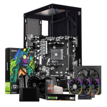Imagem de PC Gamer Ryzen 7 5700 RTX 3060 12GB 16GB A520G SSD 512 Heydar Preto - 