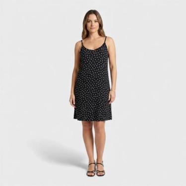 Imagem de Vestido estampado com alça - Rovitex, Preto, G