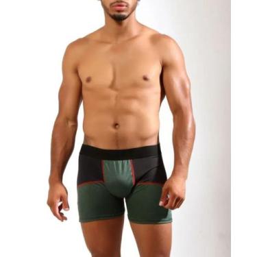 Imagem de Cueca Boxer na Poliamida Risca de Giz com Elástico Personalizado - Box