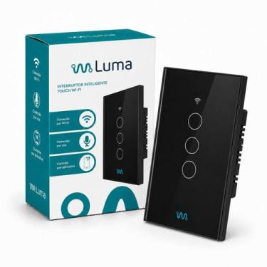 Imagem de Interruptor Inteligente Touch Wi-Fi Luma 3 Teclas cor:preto - Lumatec,
