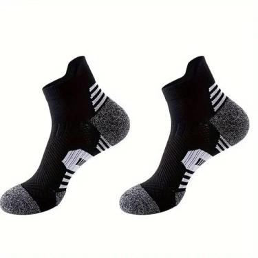 Imagem de Kit 2 pares de meias esportiva cano baixo corrida treino fit - MGR, Ún