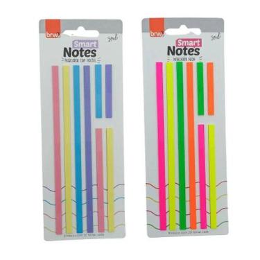 Imagem de Bloco adesivo smart notes marca texto colorido - BRW, Neon