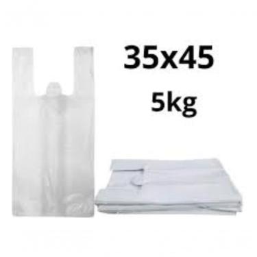 Imagem de Sacola Plástica Reciclada 35x45 5kg Aproximadamente 650 Unidades Branco Higipack