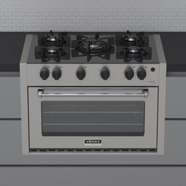 Imagem de Fogao a Gas de Embutir 5 Bocas Venax Gaudi Line Inox
