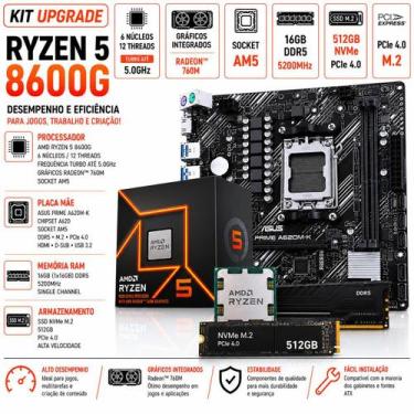 Imagem de Kit Upgrade Ryzen 5 8600g, Placa mãe Premium A620m, 1x16gb Ddr5, SSD 5