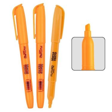 Imagem de Kit Com 3 Unidades Marca Texto Caneta Ponta Chanfrada Escolar Para Org