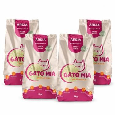 Imagem de Kit Areia Higienica Biodegradavel Gato Mia 2kg Graos Finos -, 4un