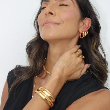Imagem de Bracelete Lapidado banhado a ouro - CAROLINA ALCAIDE