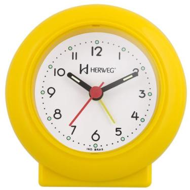 Imagem de Despertador Analógico Quartzo Herweg 2611 268 Amarelo Pantone