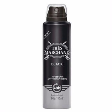 Imagem de Desodorante tres marchand aerosol black 150ml / 90g - hypera