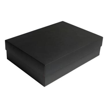 Imagem de Caixa Presente 35x24x10 Premium Dupla Com Tampa Cor Branca, Preto e Kr