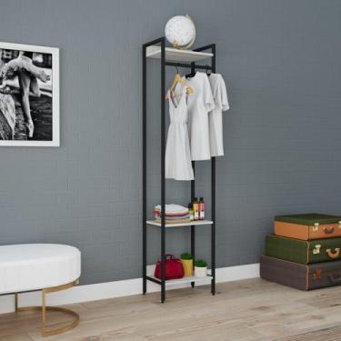 Imagem de Estante Closet Arara 187x45cm 3 Prateleiras Active Yescasa Branco/Snow