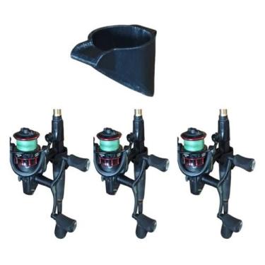 Imagem de Suporte Para Vara Com Molinete Pesca Prender Parede Kit 3pç - OZEC STO