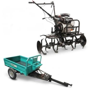 Imagem de Kit Motocultivador Toyama 7HP TT90R-XP-U com Carretinha Garthen GCM-50
