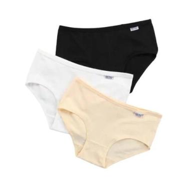 Imagem de Calcinhas de Algodão Plus Size - 3 Tamanhos, Cores Sólidas, Conforto e
