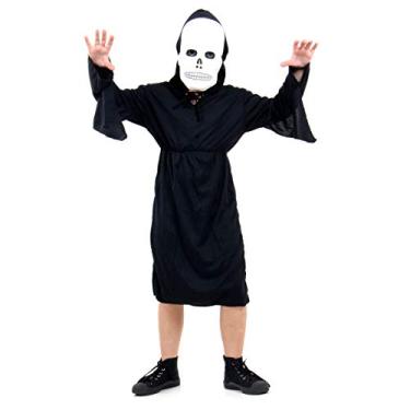 Imagem de Fantasia Morte Infantil Sulamericana Fantasias Preto/Branco P 3/4 Anos