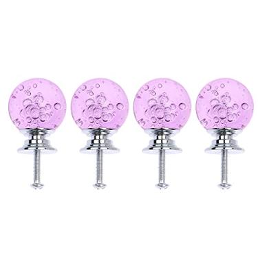 Imagem de 4 conjunto único buraco prata base gaveta botão bolha bola gaveta de gaveta de gaveta com parafusos para escritório em casa YYDFPIIA (Color : Purple)