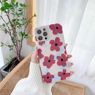 Imagem de Capa de telefone de silicone macio transparente fashion flor roxa para iphone 13 11 12 pro max xs max x xr 7 8 plus, vermelho, para iphone 7plus ou 8plus