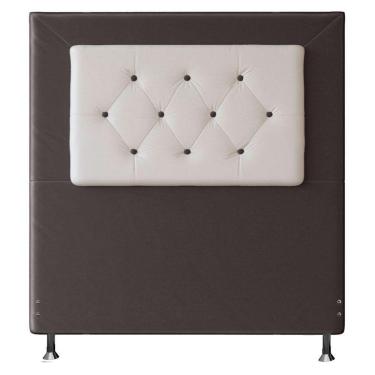 Imagem de Cabeceira Solteiro 0,90m Havana Suede Branco Marrom