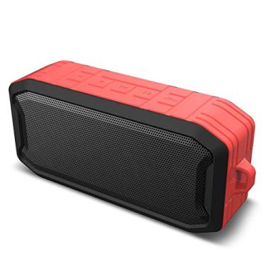 Imagem de HIOD Alto-falante Bluetooth sem fio com microfone rádio mini alto-falante portátil Bluetooth para esportes ao ar livre viagem em família, vermelho