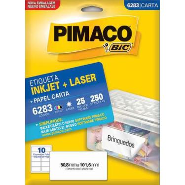 Imagem de Etiqueta - Laser & Inkjet - 50,8X101,6 - 250 Etiquetas - Pimaco 6283