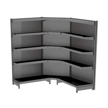 Imagem de Gondola Parede 196 Amapa Flex 60 Kit 2m 1 Canto Preto Fx Cin