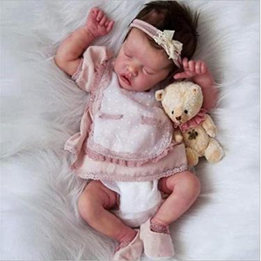 Imagem de KEGUOF Boneca Bebê Reborn,Boneca renascida,Dia das Crianças boneca renascida de silicone macio e cheio de vida, manutenção fácil/crianças educação infantil playmate brinquedo infantil presente de aniversário,E,BOY