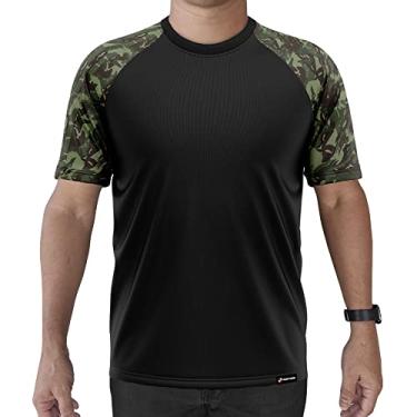 Imagem de Camiseta Manga Curta Adstore Preto e Exército Masculina Térmica UV Segunda Pele Compressão (GG)