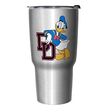 Imagem de Disney Caneca de viagem isolada de aço inoxidável Donald College DD 765 ml, multicolorida