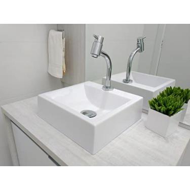 Imagem de Pia Cuba Banheiro Pequena 32 X 30Cm Nápole Quadrada Branco