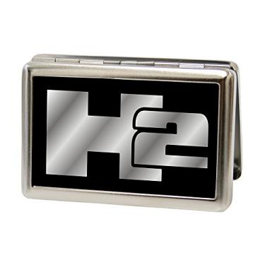 Imagem de Buckle-Down Porta-cartões de visita - H2 preto/prata - grande