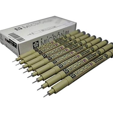 Imagem de Tinta de pigmento de arquivo para artistas, caneta 01 preta com ponta de feltro, esboço e desenho (conjunto de 8 canetas de linha fina)