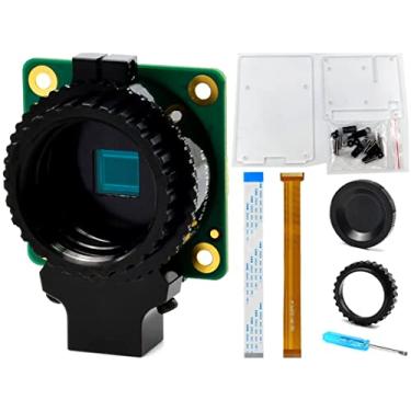 Imagem de Módulo de câmera Raspberry Pi HQ com estojo para Raspberry Pi 4B/3B+/3B/2B/A+/Zero/W/Zero WH, sensor IMX477 de 12,3 MP compatível com lentes C e CS, alternativa para módulo Raspberry Pi V2 (8 itens)