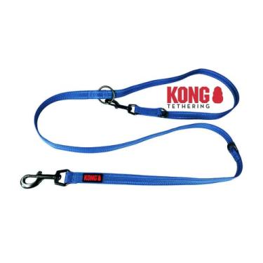 Imagem de Guia Ajustável Kong Refletivo 2,0 M Azul Médio para cachorro