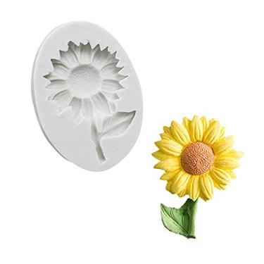 Imagem de Molde de bolo de girassol, molde de pasta de goma de silicone para chá de bebê, bolo, cupcake, decoração de polímero, argila e resina