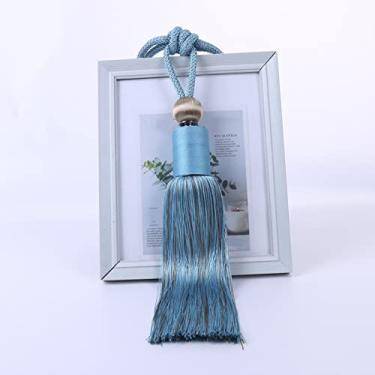 Imagem de Suportes de cortina tiebacks de cortina simples cortina pendurada bola de poliéster borla alça de corda, T5,2 PCS