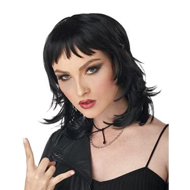 Imagem de California Costumes, Peruca Rock Rebel dos anos 80, preta, Preto, ACC