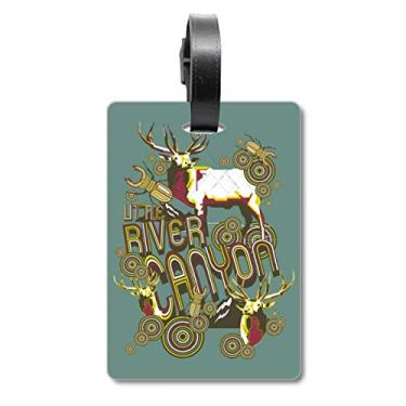 Imagem de Rena Animal Inseto Efeito Artístico Bolsa Etiqueta Bagagem Cartão Pendurado Etiqueta Scutcheon Etiqueta, Multicolorido.