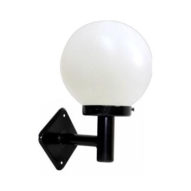 Imagem de Luminária Globo Braço Reto de Parede Alumínio Preto 20x15cm