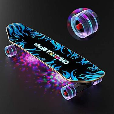 Imagem de Skateboards for Adults，Can Play Music Long Boards Skateboard Deck, High-elastic PU Flash Skateboard Wheels, Skateboards with Bluetooth and Lights, Cruiser Skateboards (Col LATT LIV