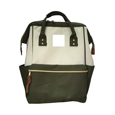 Imagem de Mochila de lona durável impermeável Legou branca + cinza militar