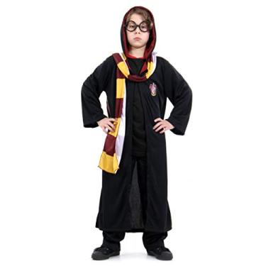 Imagem de Fantasia Harry Potter Infantil 923396-m Sulamericana Fantasias Preto/vermelho/amarelo M 6/8 Anos